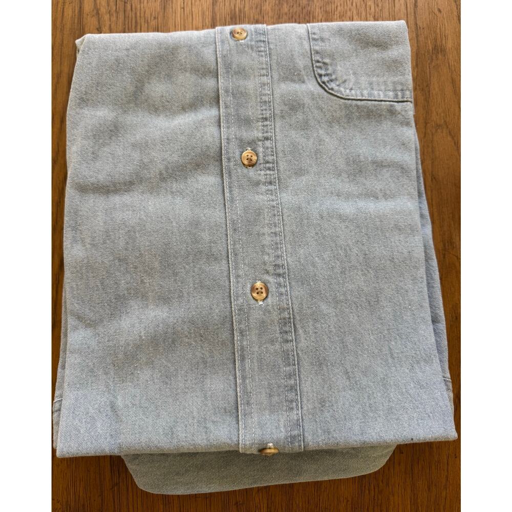 LA Loving Denim Shirt Blue Long Sleeve Button Down Large - Picture 4 of 6